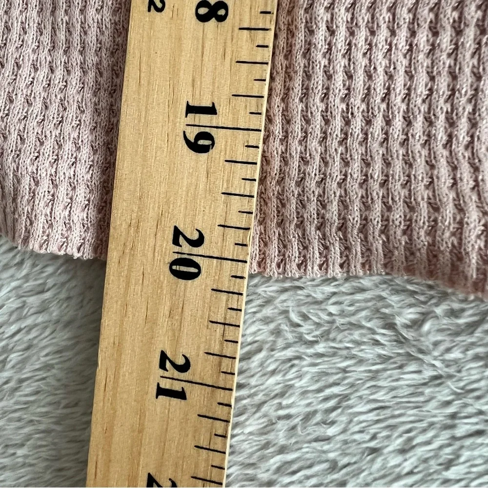 Wild Fable Waffle Knit Thermal Hoodie Cropped Top Sweatshirt High Low Large‎ - Picture 4 of 5